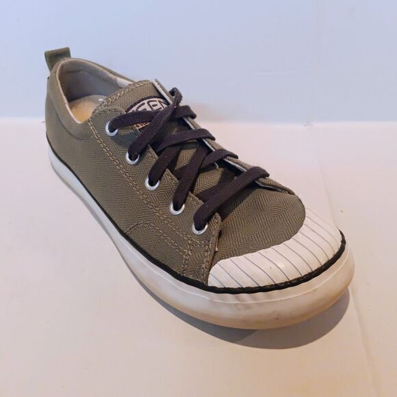 Keen Elsa Canvas Sneakers-Size 8.5-Vulcanized Rubber Toe-Odor Control-Army Green - Picture 1 of 8